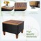 Costway 3PCS Patio Wicker Rattan Sofa Set Furniture Outdoor Acacia Wood Conversation
